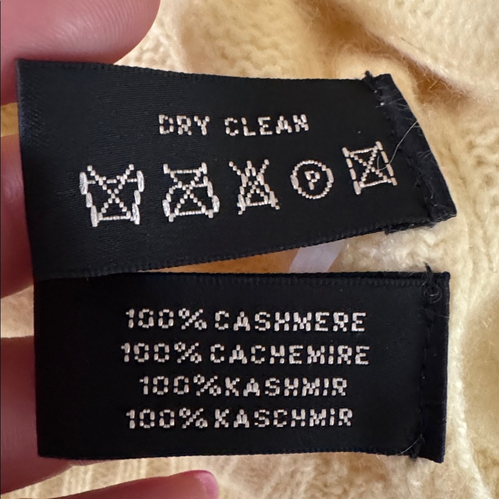 Ralph Lauren Cashmere Soft Yellow Sweater Slim Fit Sweater Size S - Picture 7 of 8